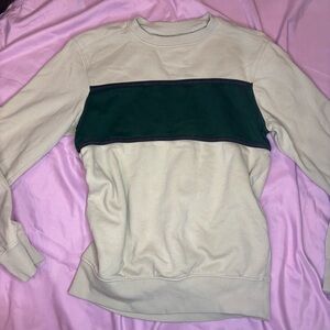 Goodfellow & Co Cream and Green Crewneck Sweater